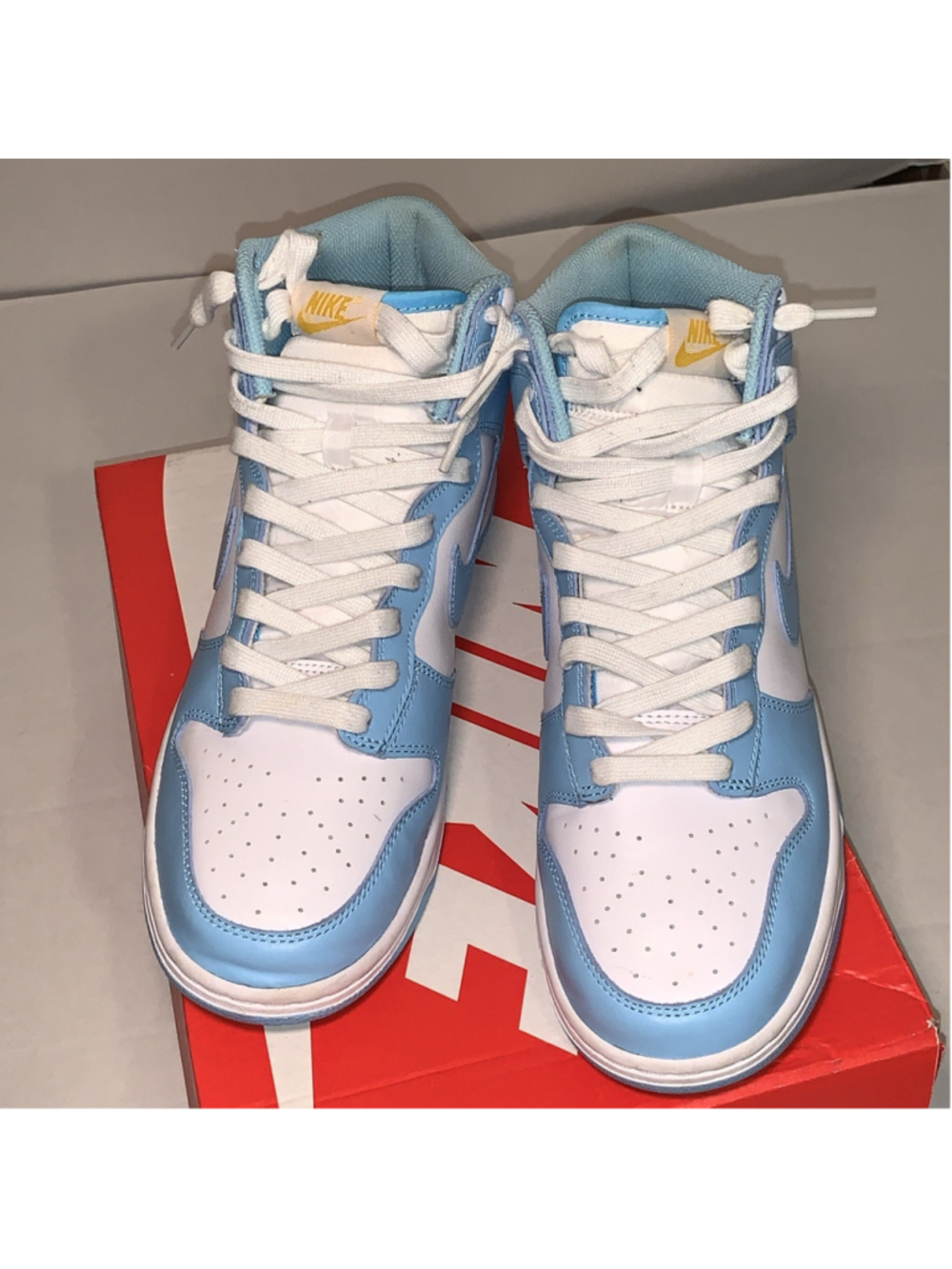 Nike Dunk Hi Retro Blue Chill/White Sneakers Mens Size 9.5 With Damaged Box - Picture 16 of 16